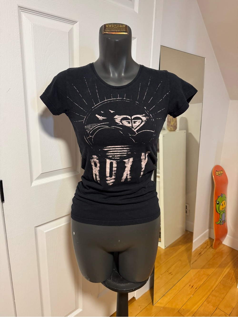 Roxy Black Graphic Logo Tee - Short Sleeve Women's Top